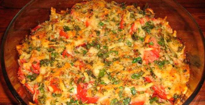 Запеканка из яиц, помидоров и сыра