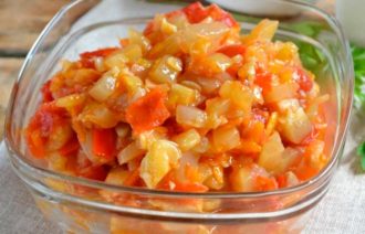 Кабачковая икра кусочками