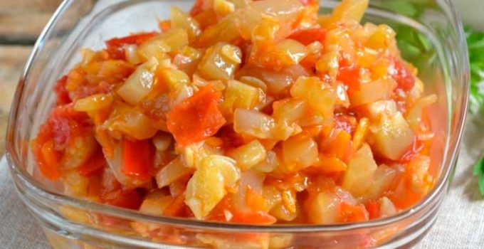 Кабачковая икра кусочками